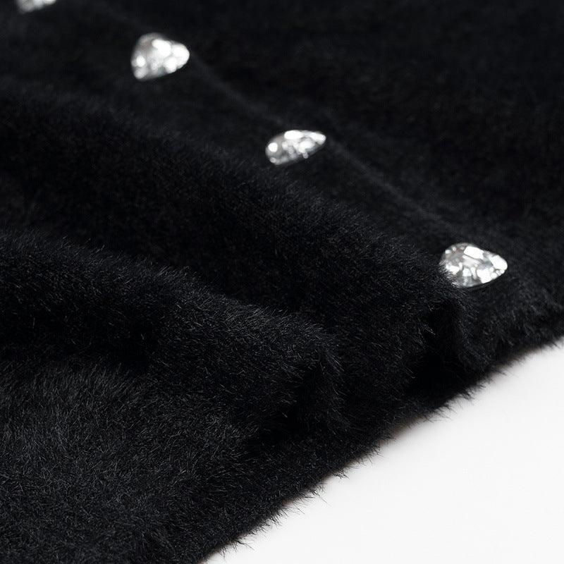 Kvindernes korte cardigan med shiny knapper Stilla