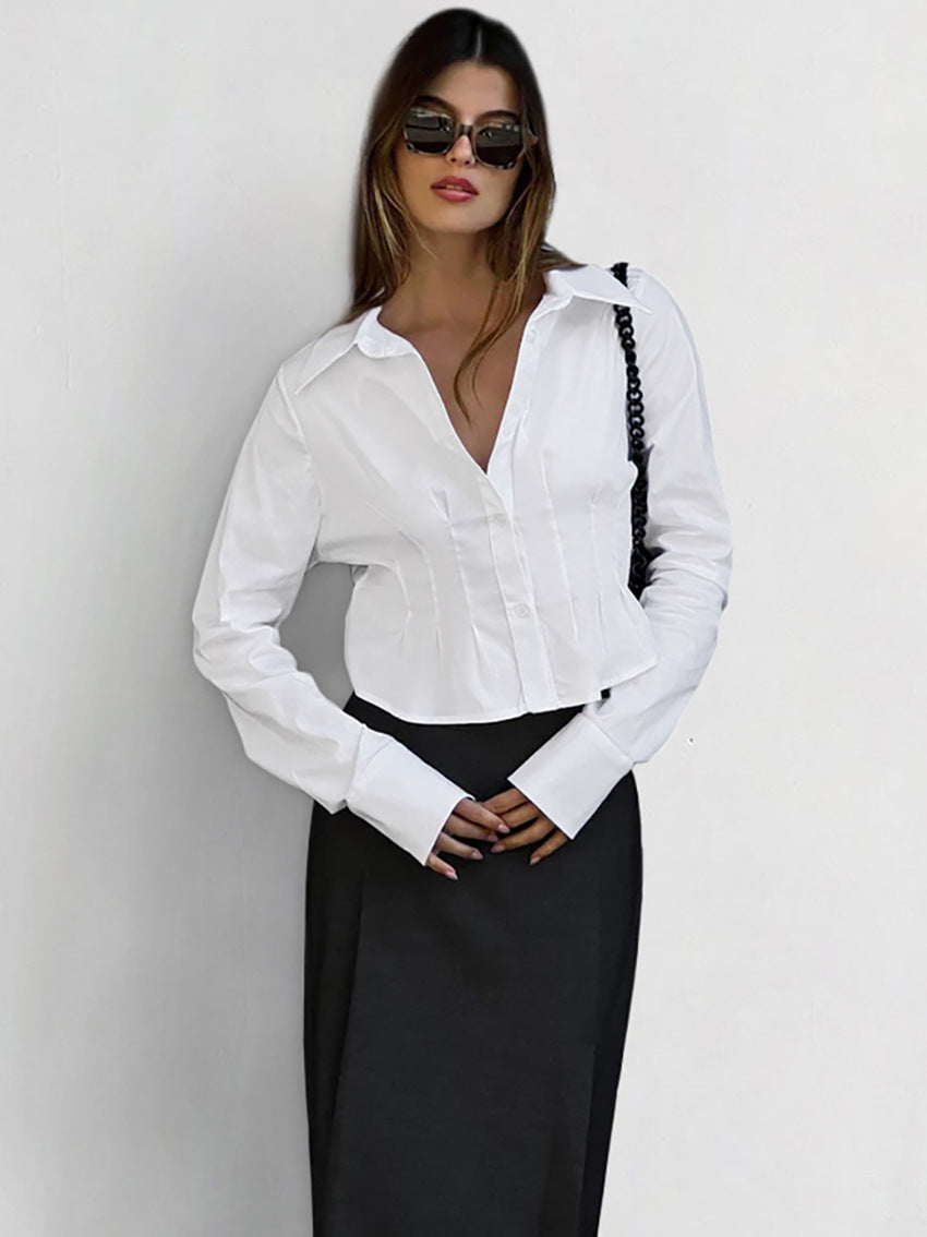 Dame figurtilpasset blusestil med elegant taljering Stilla