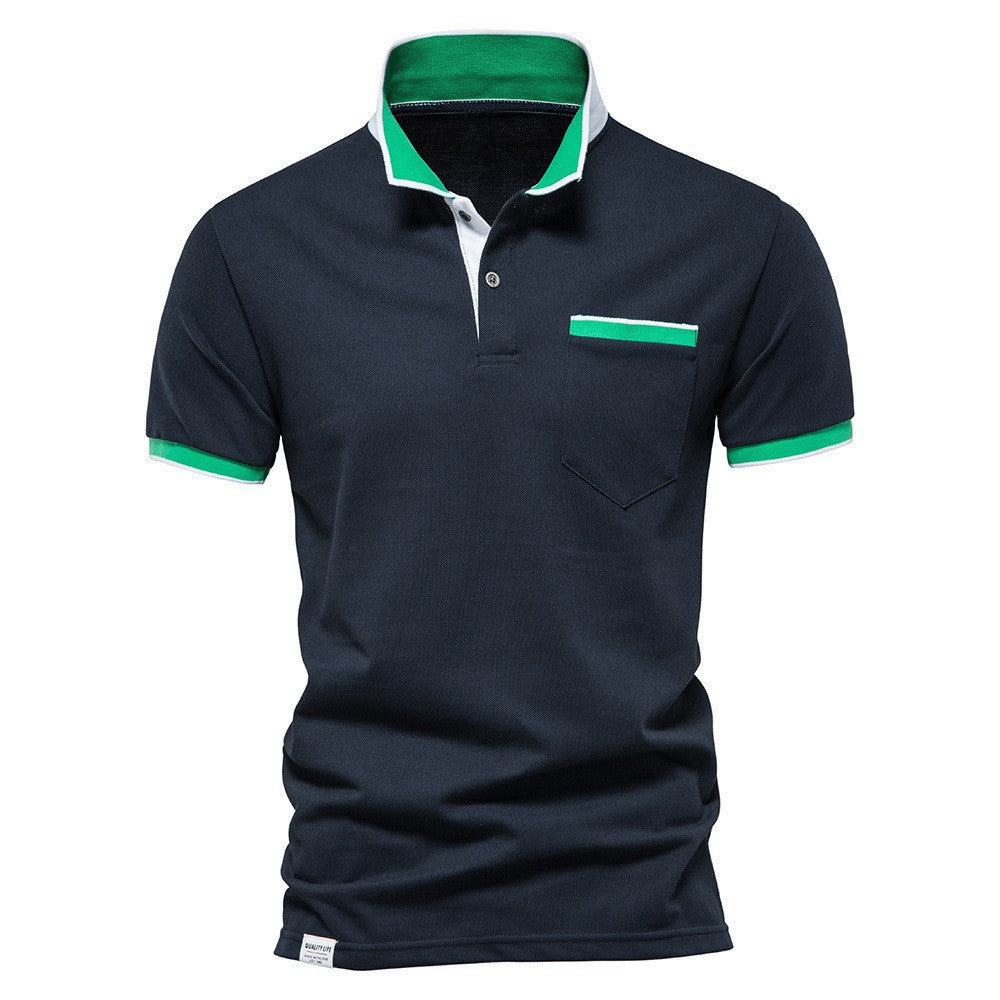 Herrer Poloshirt med moderne krave og praktisk lommeformat Stilla