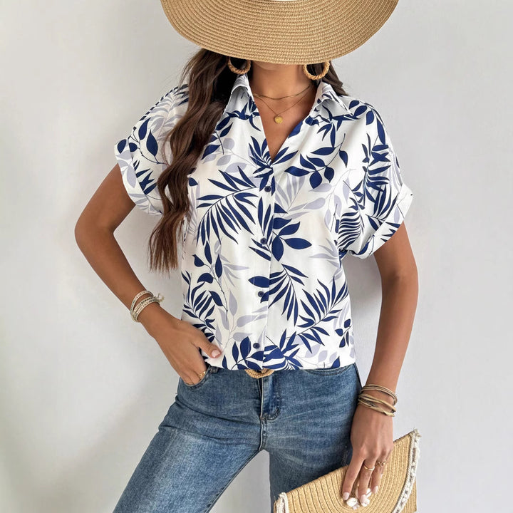 Damebluse med floraltryk Stilla