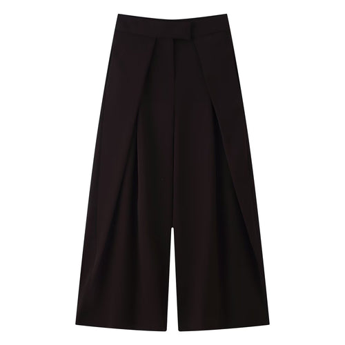 Kvinder bredt skåret culotte-bukser med elegante folder og høj talje Skovae
