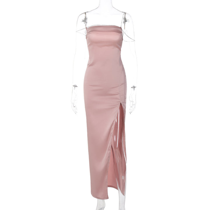 Dame Elegant maxikjole med forførende slids og off-shoulder design Skovae