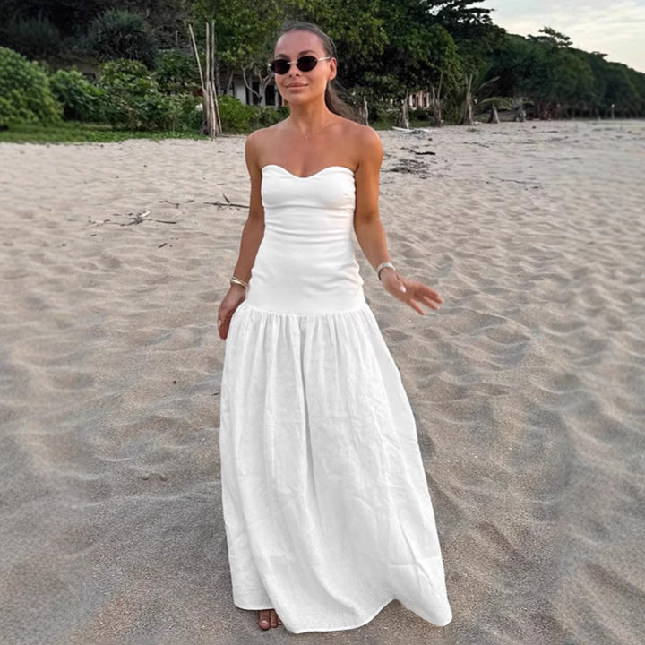 Dame Maxi-kjole med off-shoulder design og flydende søm Stilla