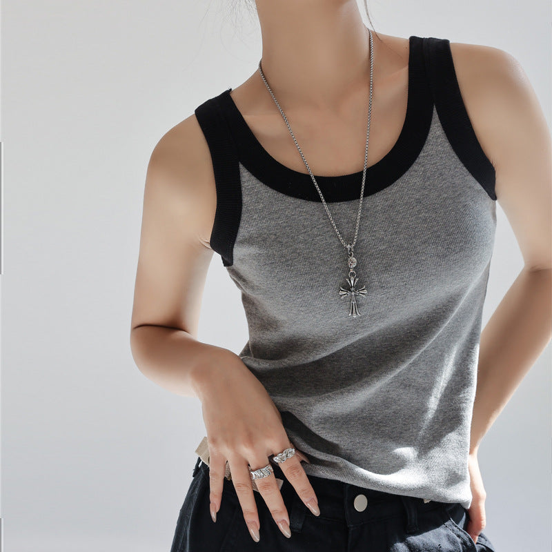 Damer Sporty tanktop med kontrasterende syninger og åndbart materiale Stilla