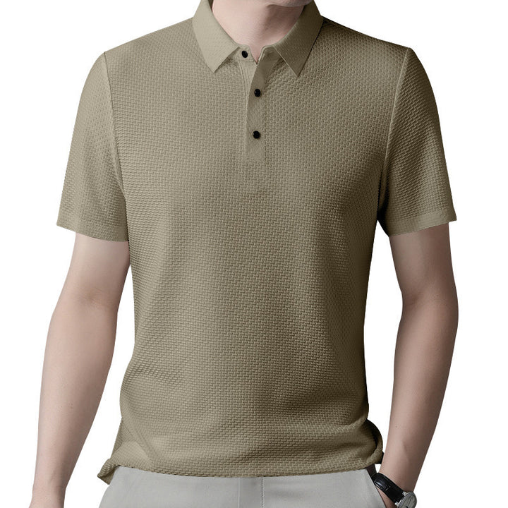 Herrer åndbart kortærmet polo skjorte med struktureret design Stilla