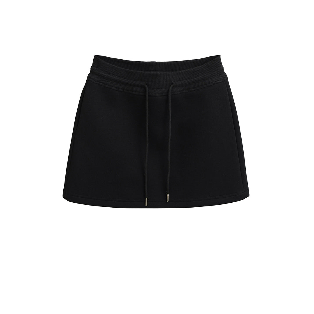 Dame Sporty Mini nederdel med elastisk linning og dekorativ snor Stilla