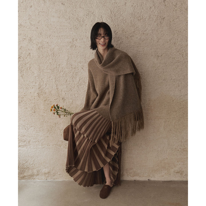 Dame hyggelig oversized pullover med høj krave og behagelig struktur Stilla