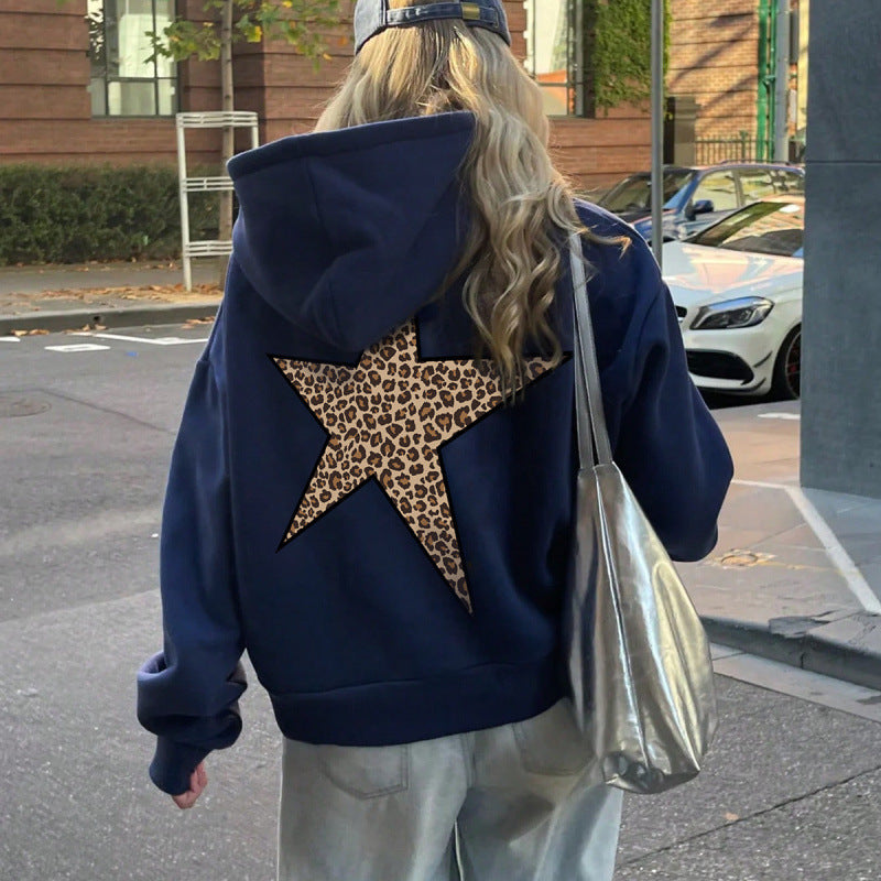 Kvinders hoodie med glitrende stjernesymposium Skovae