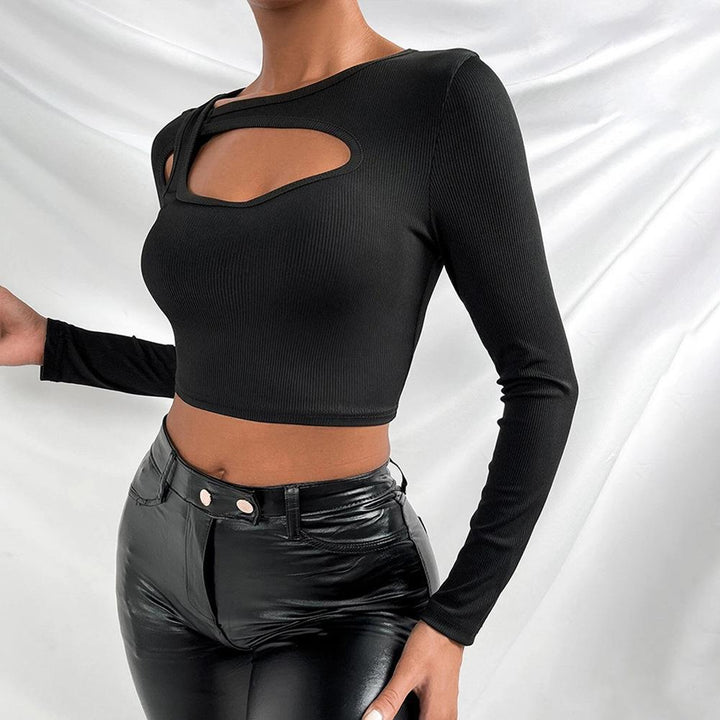 Damer Crop-Top med asymmetrisk udskæring og innovative cut-outs Stilla