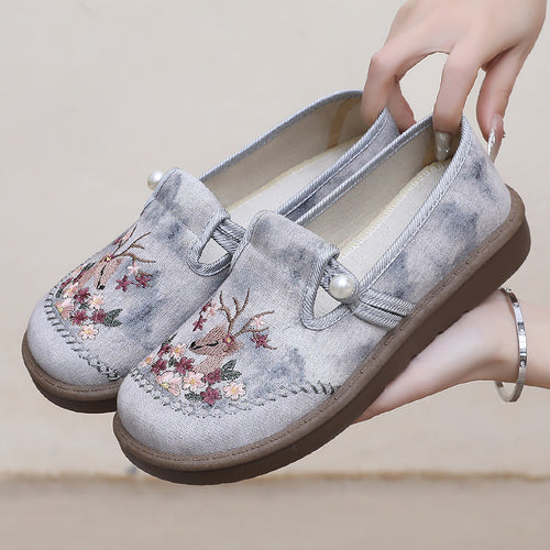 Femme broderet afslappet slippers Stilla