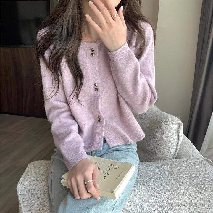 Kvinder Elegant Cardigan med Knap Detaljering Stilla