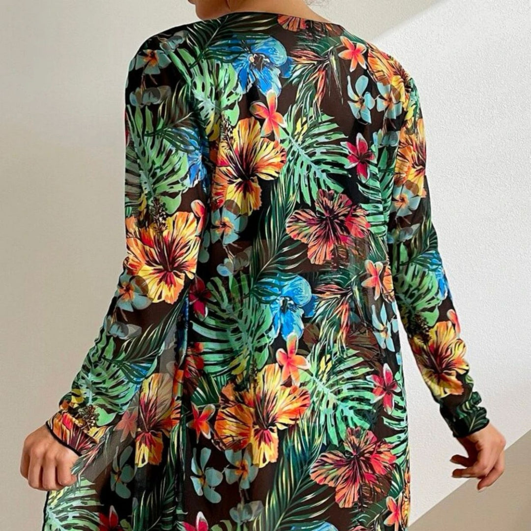 Dame Bikiniset med blomsteroverslag Skovae
