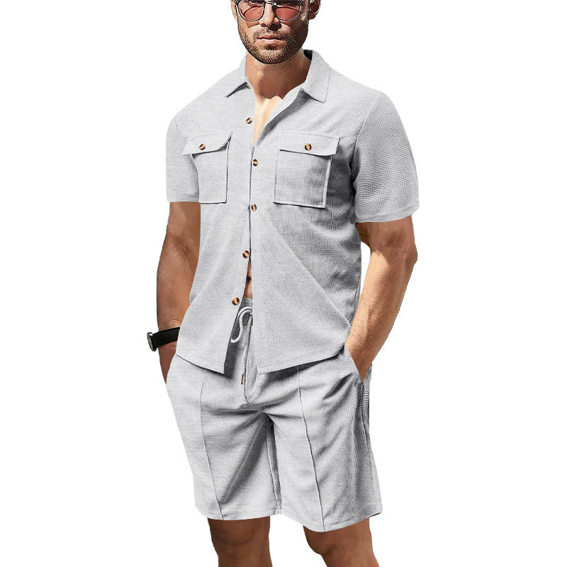 Herren kortærmet skjorte og afslappede shorts i moderne design Stilla
