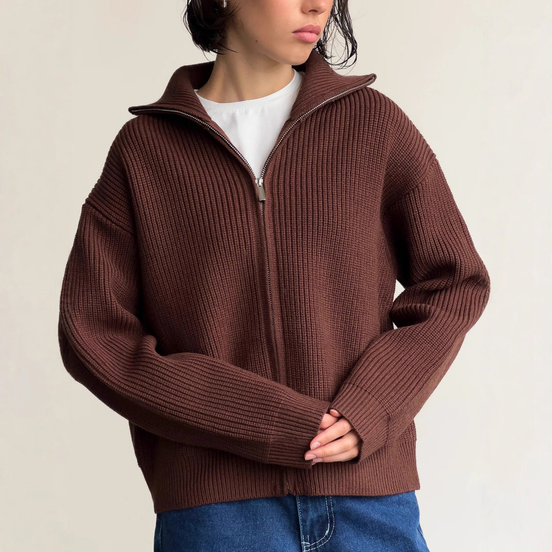 Kvinders cardigan med høj krave Stilla