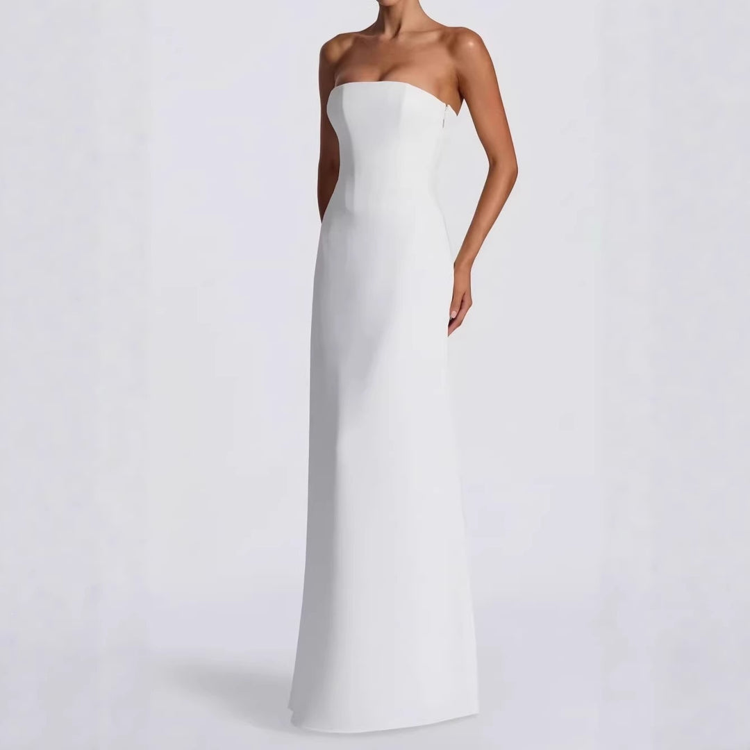 Damer Elegant bryllupskjole med off-shoulder design og spidse ærmer Skovae