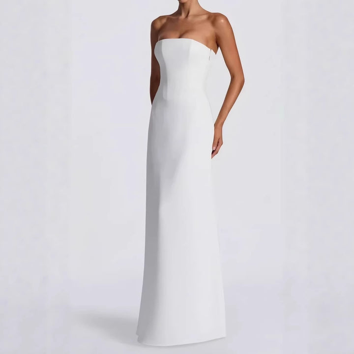 Damer Elegant bryllupskjole med off-shoulder design og spidse ærmer Skovae