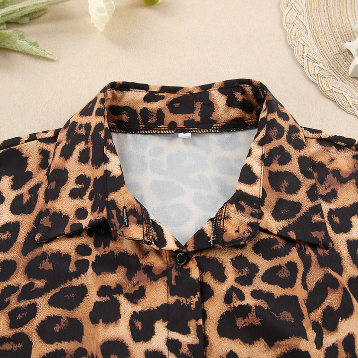 Dame Elegante Pyjamasæt med leopardmønster og komfortabel pasform Stilla