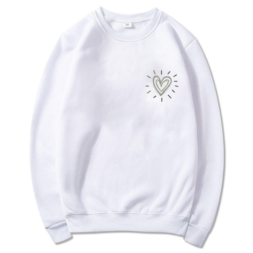 Kvinderne Oversized Hoodie med Sødt Hjerte Motiv og Casual Snit Stilla