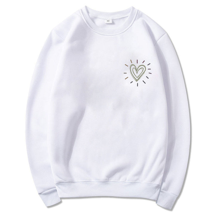 Kvinderne Oversized Hoodie med Sødt Hjerte Motiv og Casual Snit Stilla