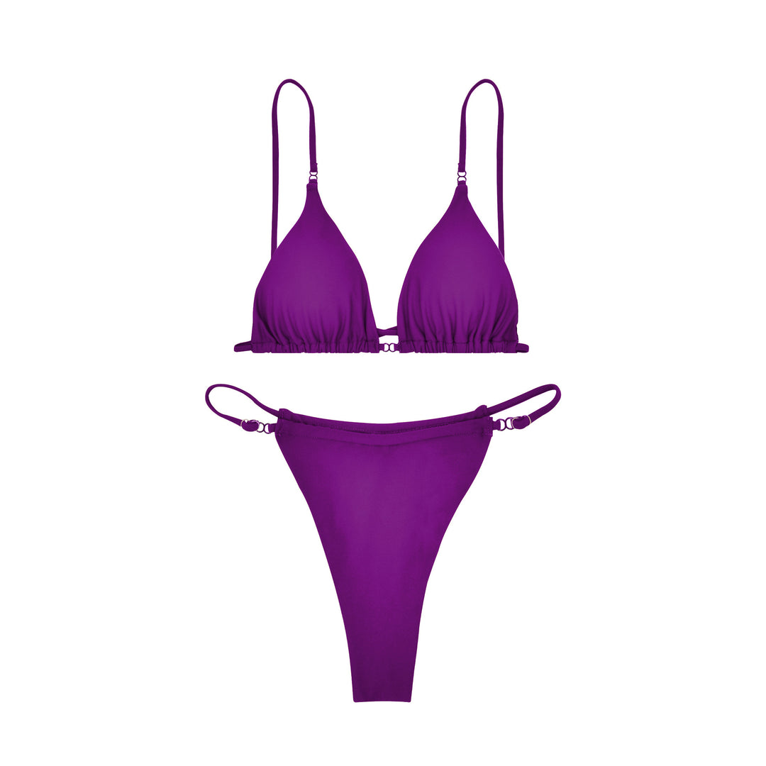 Dame Triangel-Bikini-Sæt med raffinerede ringe og justerbare stropper Stilla