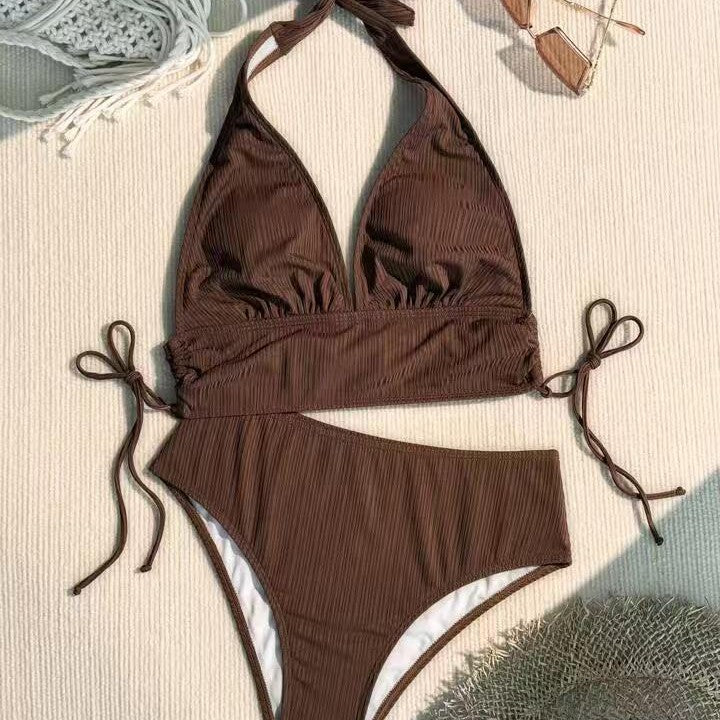 Dame Triangel-Bikini med legende bindebånd og høj udsparing Stilla