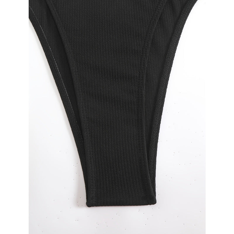 Kvinder Elegante Rib Strik Trekant Bikini Sæt Stilla