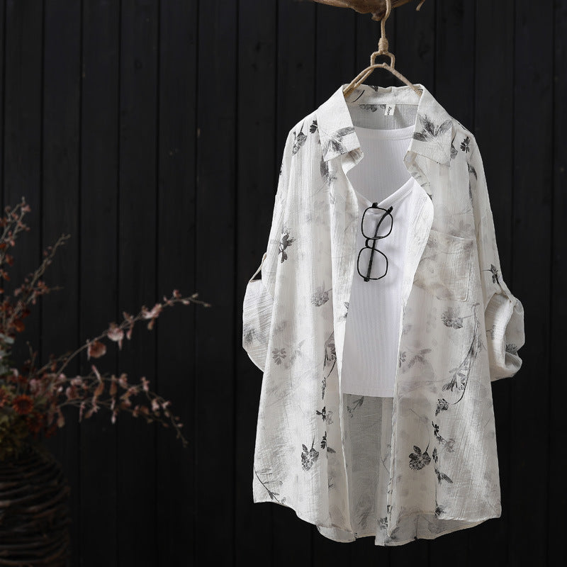 Damer let blomster mønster oversized bluse Stilla