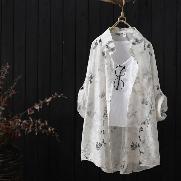 Damer let blomster mønster oversized bluse Stilla