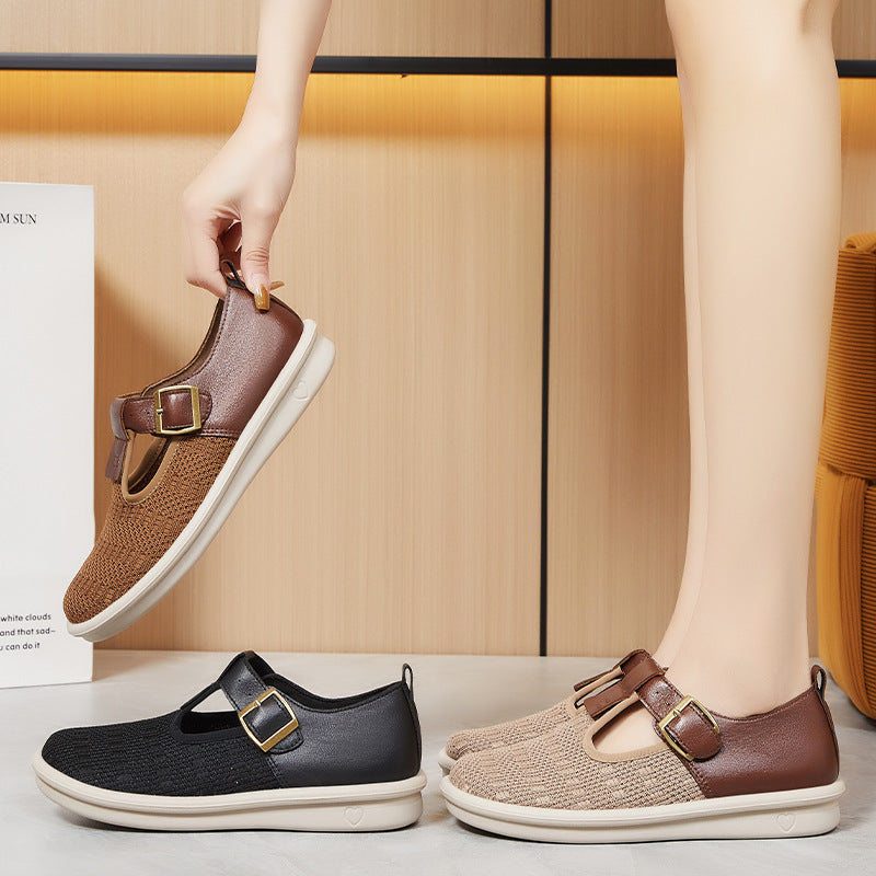 Dame Komfortable Slip-On Sneakers med moderne spænde Stilla