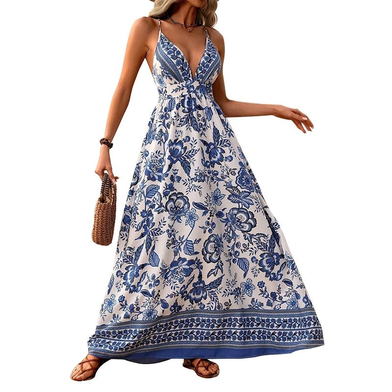 Kvinder Bohemian Floral Maxi Kjole Stilla