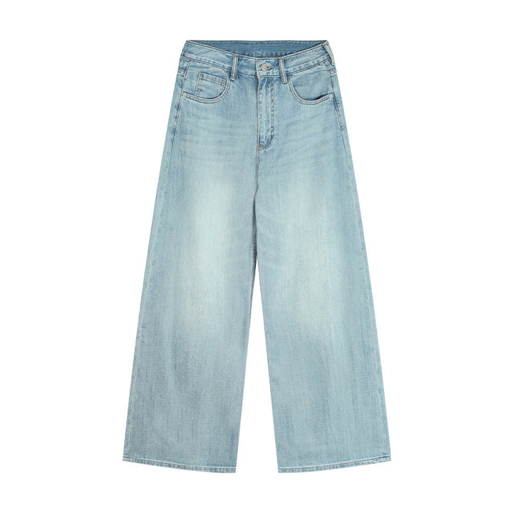 Dame brede High-Waist-jeans i moderne snit med dybe lommer og kvalitets denim Stilla