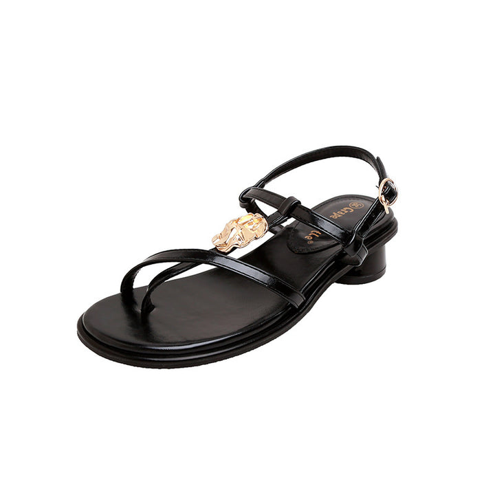 Dame sandaler med elegant design og dekorativ metalspænde Stilla