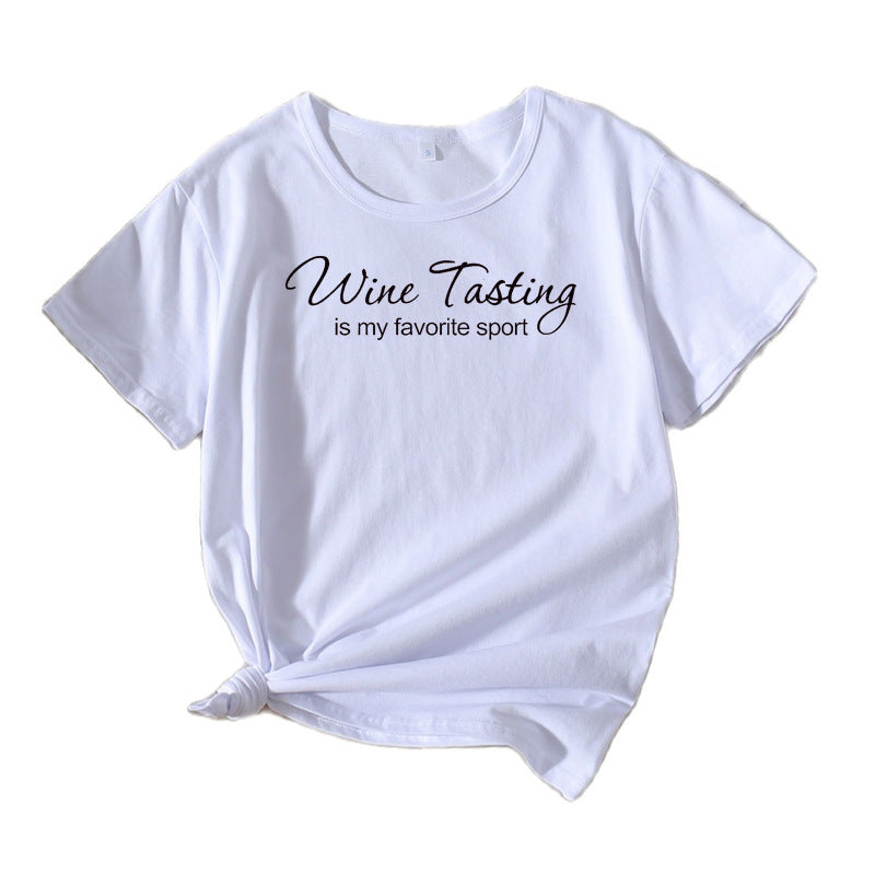 Dame Fritid Vin Nydelse T-shirt Stilla