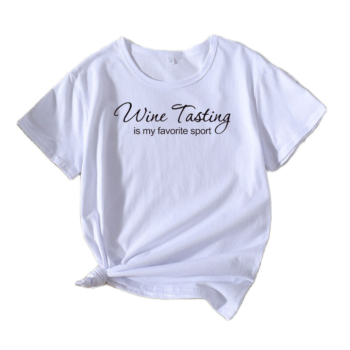 Dame Fritid Vin Nydelse T-shirt Stilla