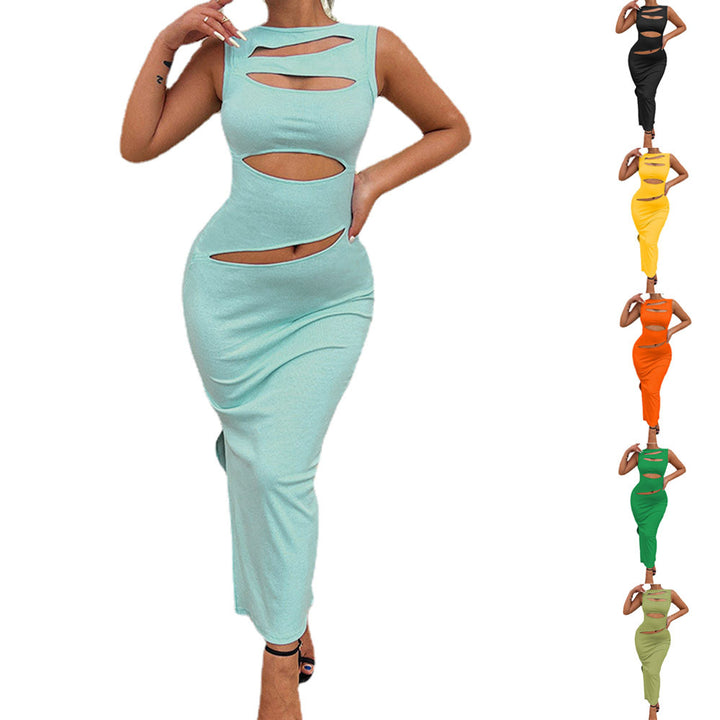 Dame figurtilpasset Cut-Out kjole med raffinerede detaljer Stilla