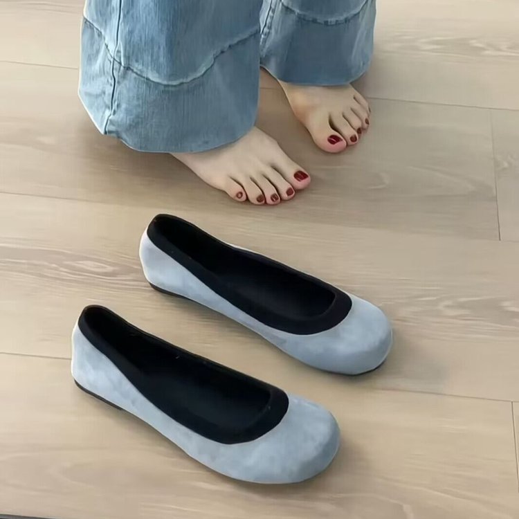 Dame ballerinaer med dyretryk og blød sål Stilla