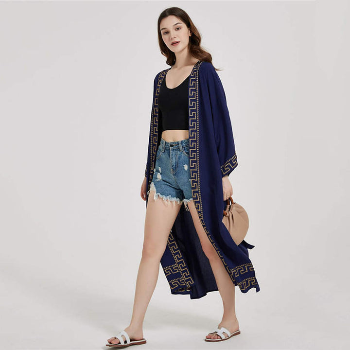 Dame elegant kimono med kunstneriske udsmykninger Stilla