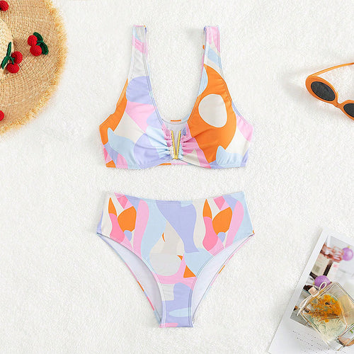 Damer Højskåret Bikini med raffineret Design Skovae