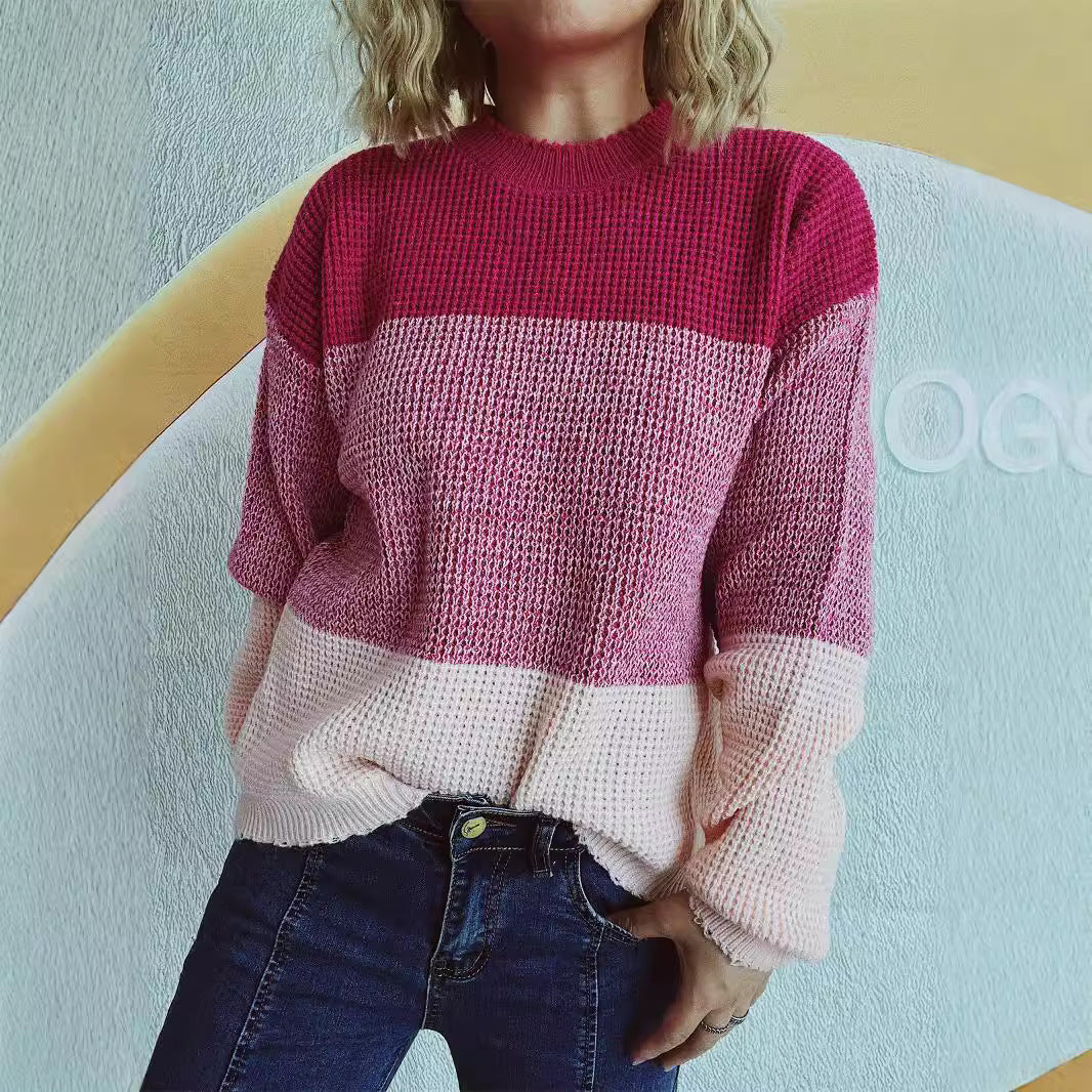 Kvinders afslappede strikket sweater med generøst mønster og moderne skæring Stilla