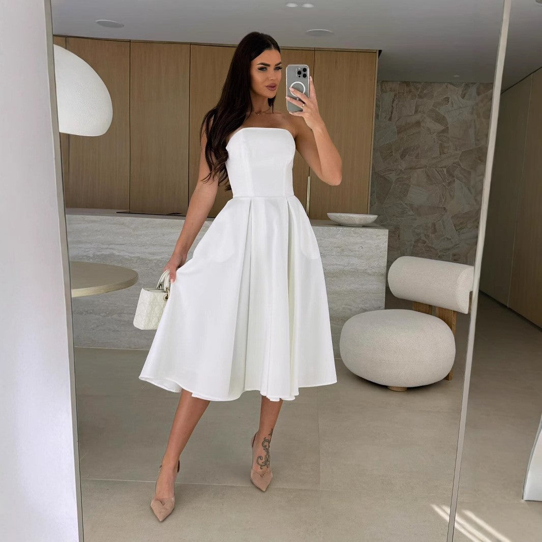 Dame strapless A-linje kjole Stilla