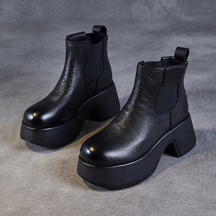 Dame Chunky Heel Ankel Støvler med elastiske Sideskiver Stilla
