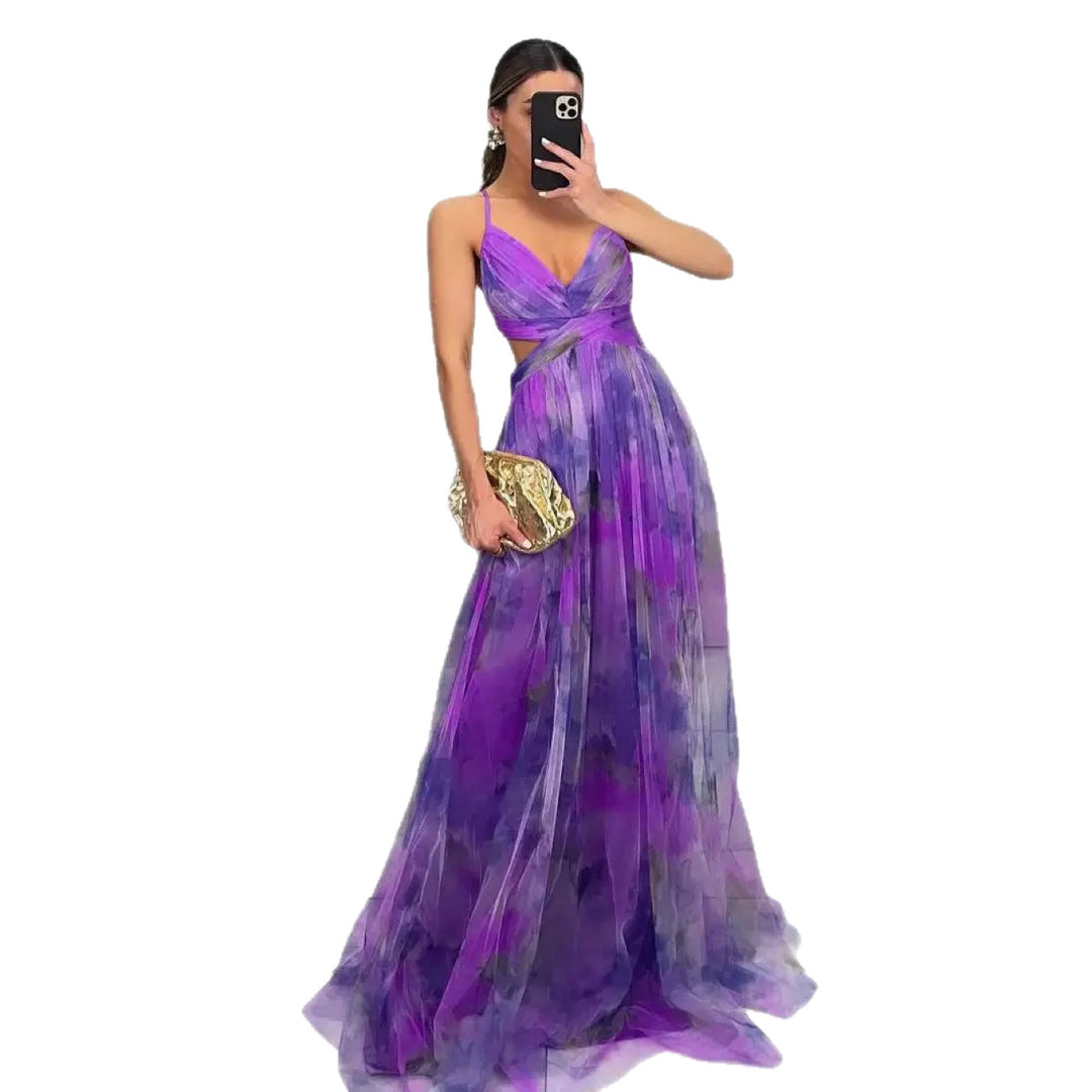 Kvinder Elegant Bryllups Kjole med Flydende Chiffon og Udsnit Detaljer Skovae