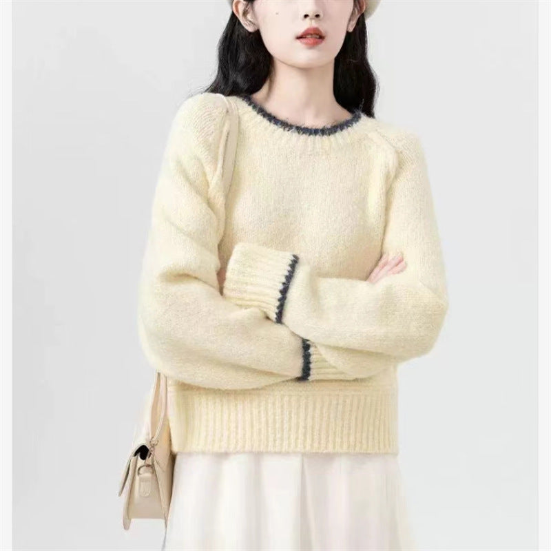 Damer Cozy Rund Hals Sweater lavet af finstrikket Stilla