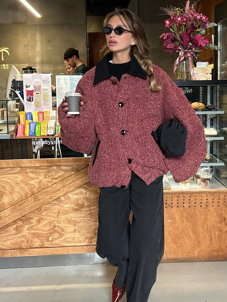 Dame oversized uldjakke Stilla