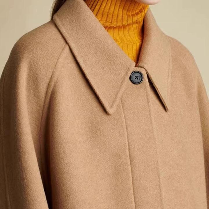 Kvindernes oversized uldfrakke med moderne krave Stilla
