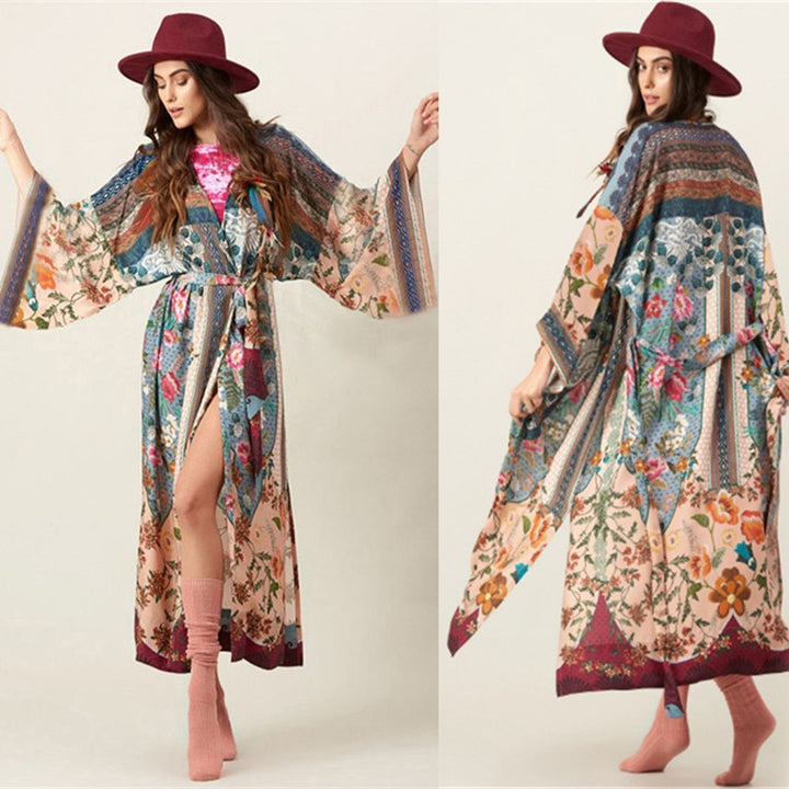 Dame Kimono-Style Morgenkåbe Stilla