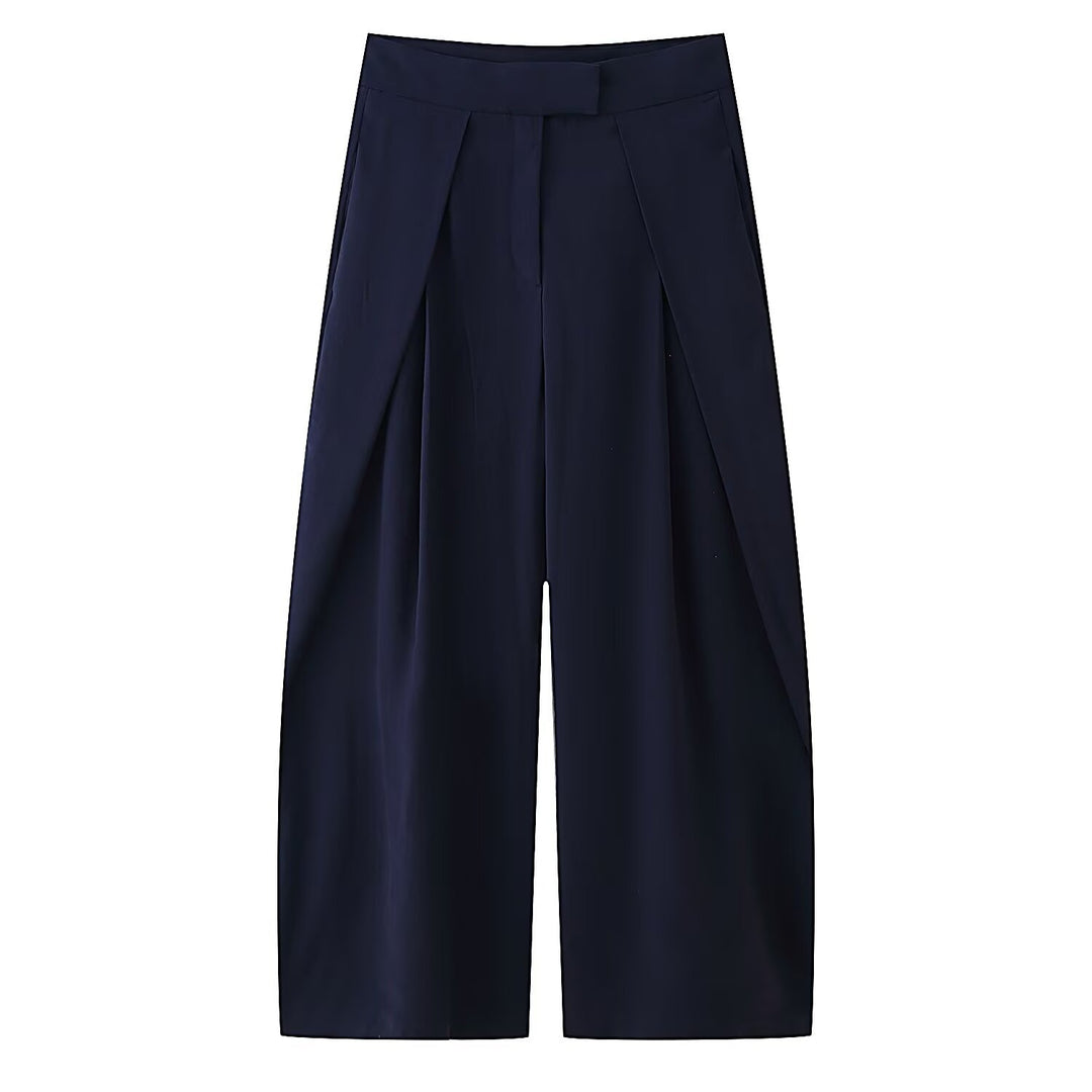 Kvinder bredt skåret culotte-bukser med elegante folder og høj talje Skovae