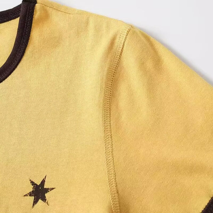 Dame Vintage T-shirt med rund halsudskæring og iøjnefaldende grafiktryk Skovae