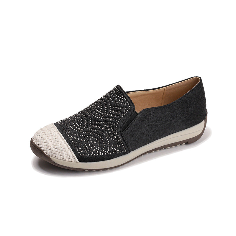 Dame Slip-On sko med funklende strass-applikationer og polstret indersål Stilla