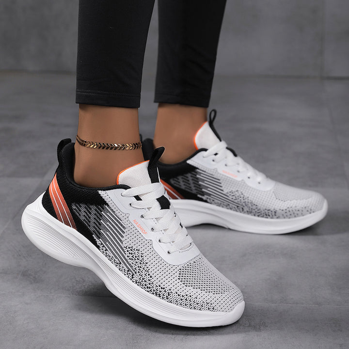 Dame nan federlette strik-gang-sneakers med anatomisk rullebund og ultra blød komfort indersål Skovae